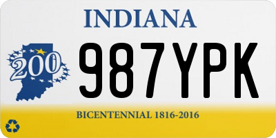 IN license plate 987YPK