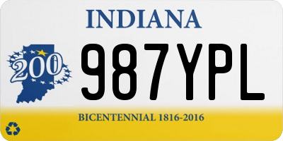 IN license plate 987YPL