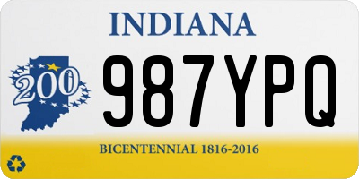 IN license plate 987YPQ