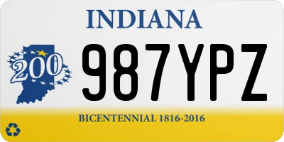 IN license plate 987YPZ