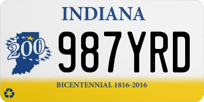 IN license plate 987YRD