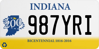 IN license plate 987YRI