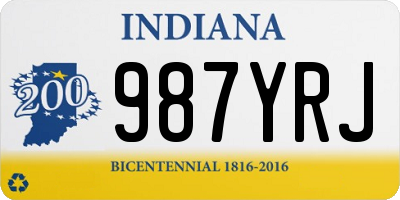 IN license plate 987YRJ