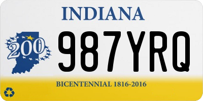 IN license plate 987YRQ