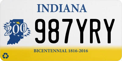 IN license plate 987YRY