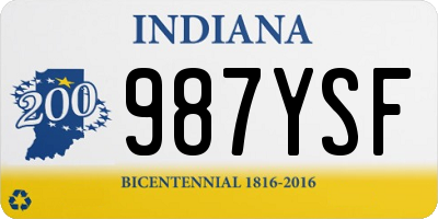 IN license plate 987YSF