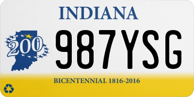 IN license plate 987YSG