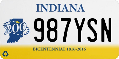 IN license plate 987YSN