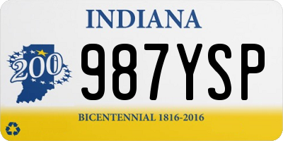 IN license plate 987YSP