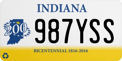 IN license plate 987YSS