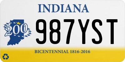 IN license plate 987YST