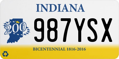 IN license plate 987YSX