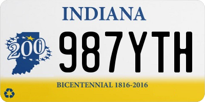 IN license plate 987YTH