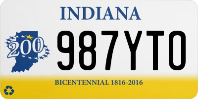 IN license plate 987YTO