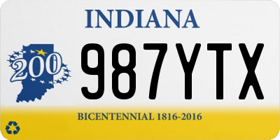 IN license plate 987YTX