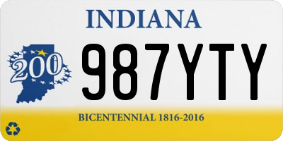 IN license plate 987YTY