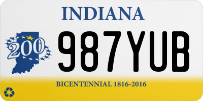 IN license plate 987YUB