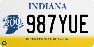 IN license plate 987YUE