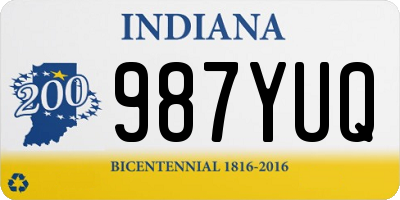 IN license plate 987YUQ