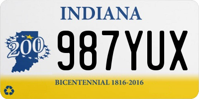 IN license plate 987YUX