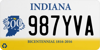 IN license plate 987YVA