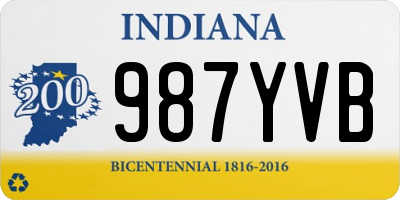 IN license plate 987YVB