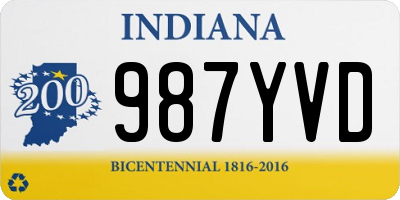 IN license plate 987YVD