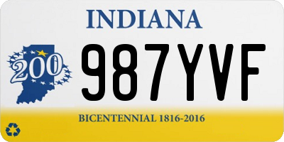 IN license plate 987YVF