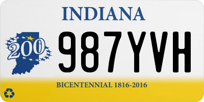 IN license plate 987YVH