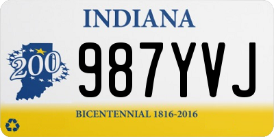 IN license plate 987YVJ