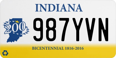 IN license plate 987YVN