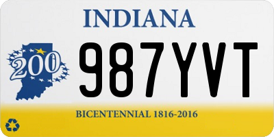 IN license plate 987YVT