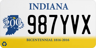 IN license plate 987YVX