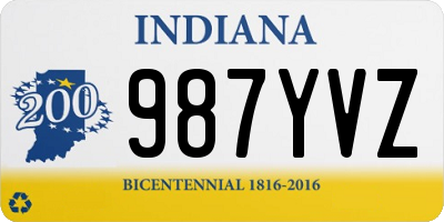 IN license plate 987YVZ