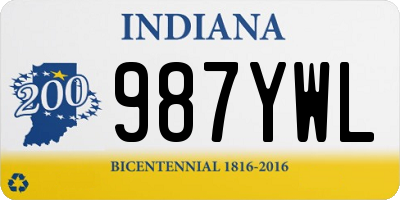 IN license plate 987YWL