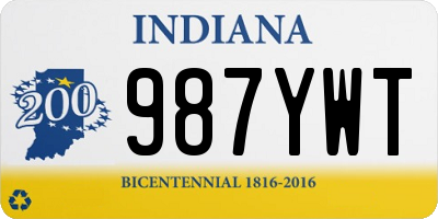 IN license plate 987YWT