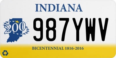 IN license plate 987YWV