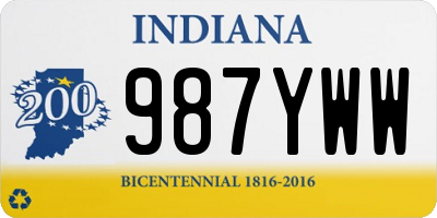 IN license plate 987YWW