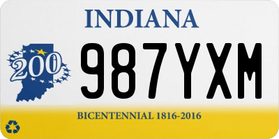 IN license plate 987YXM