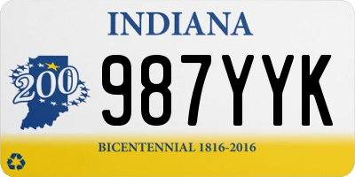 IN license plate 987YYK