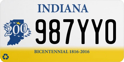 IN license plate 987YYO