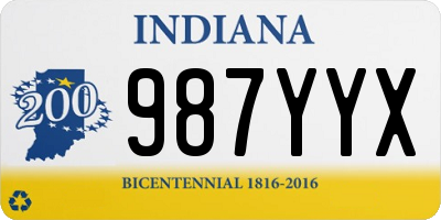 IN license plate 987YYX