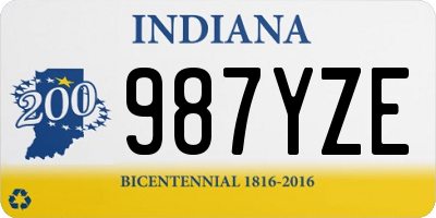 IN license plate 987YZE