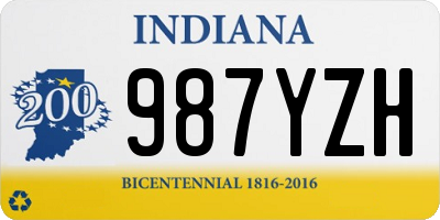 IN license plate 987YZH