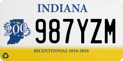 IN license plate 987YZM