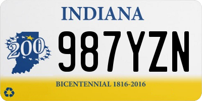 IN license plate 987YZN