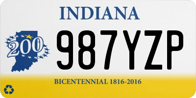 IN license plate 987YZP