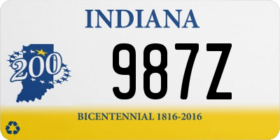 IN license plate 987Z