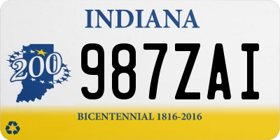 IN license plate 987ZAI