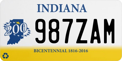 IN license plate 987ZAM